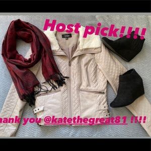 ❄️HP!!!!!  Leather Jacket with Faux Fur Trim❄️